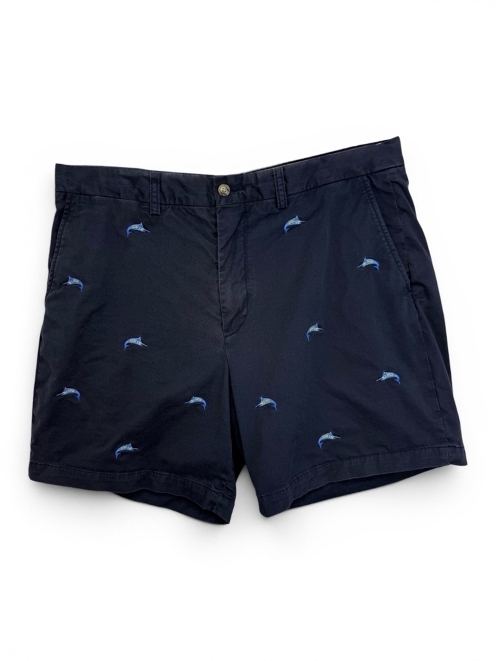 Polo Ralph Lauren Shark Embroidered Stretch Classic Fit Shorts 6” Size 35 Blue